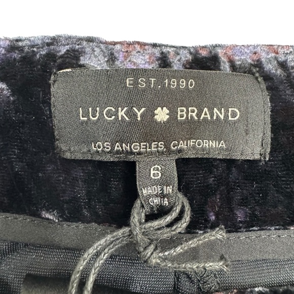 LUCKY BRAND Crushed Velvet Pants Dark Purple &Cropped Women’s Size 6 Whimsigoth - Picture 10 of 16